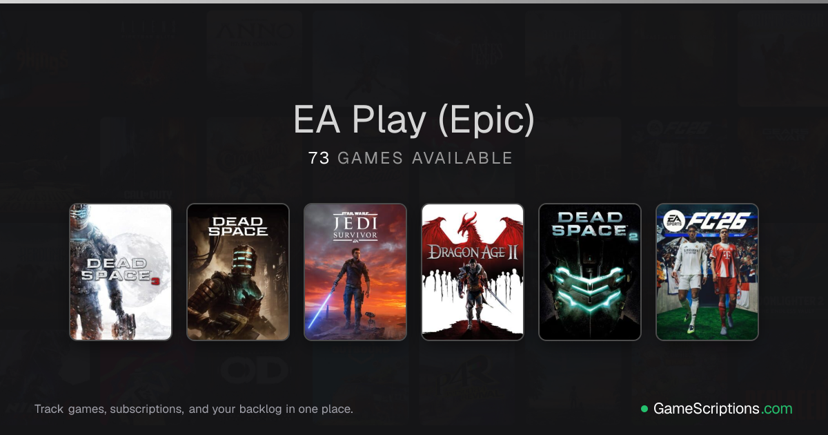 EA Play - Full Game Catalog (2026) | GameScriptions